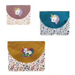 Pochette carnet de santé licorne
