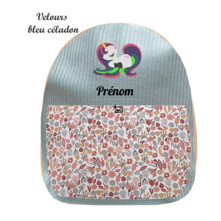 Sac à dos brodé motif licorne