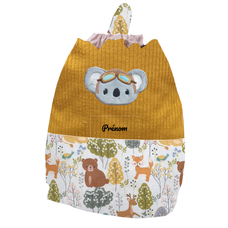 Sac coulissant koala aviateur Sac coulissant koala aviateur
