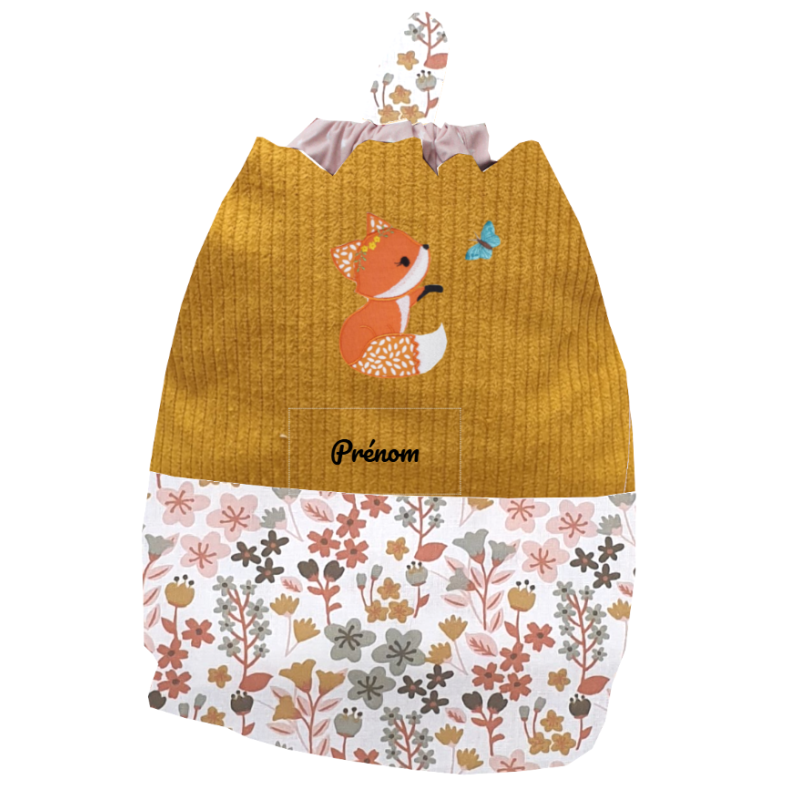 Sac coulissant renarde au papillon Sac coulissant renarde au papillon