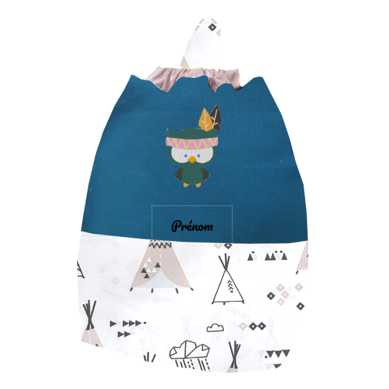 Sac coulissant hibou indien Sac coulissant hibou indien