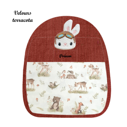 Sac brodé lapin aviateur