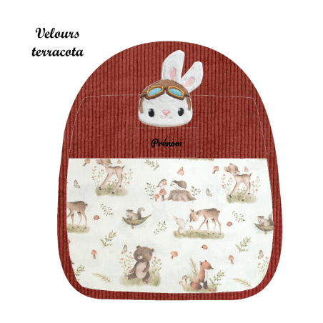 Sac brodé lapin aviateur