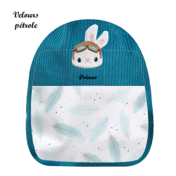 Sac brodé lapin aviateur