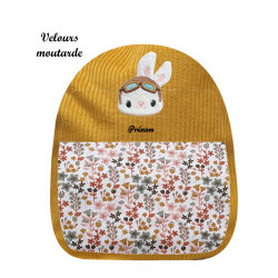 Sac brodé lapin aviateur