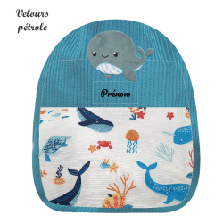 Sac brodé baleine
