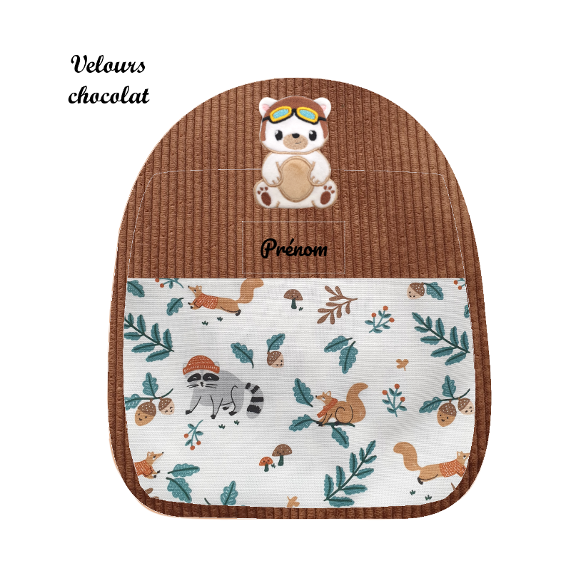 Sac à dos brodé ourson aviateur