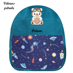 Sac à dos brodé ourson aviateur