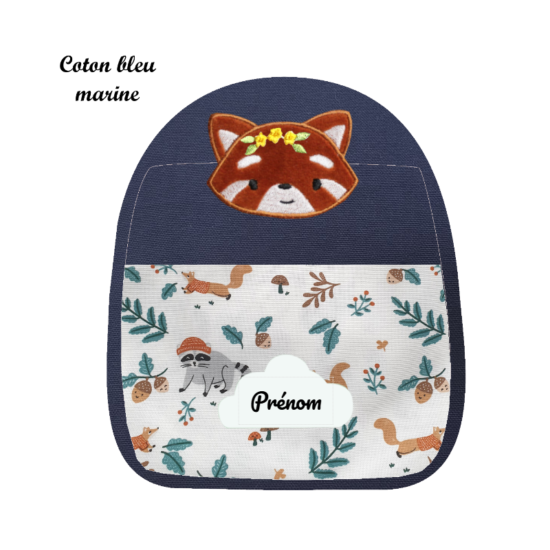 Sac brodé panda rousse