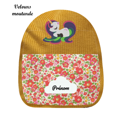 Sac à dos brodé motif licorne