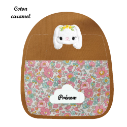 Sac à dos lapinette brodée toute douce