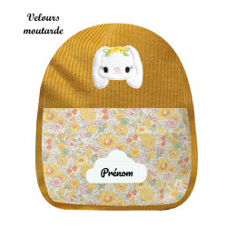 Sac à dos lapinette brodée toute douce