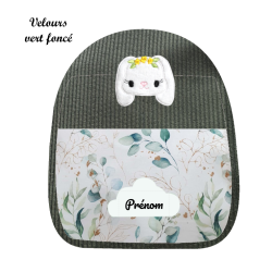 Sac à dos lapinette brodée toute douce