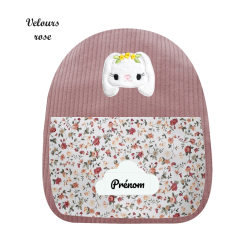 Sac à dos lapinette brodée toute douce