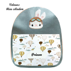 Sac brodé lapin aviateur