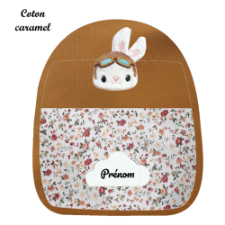 Sac brodé lapin aviateur