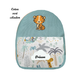 Sac façade brodée tigre