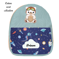 Sac à dos brodé ourson aviateur