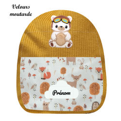 Sac à dos brodé ourson aviateur
