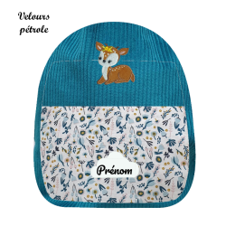 Sac à dos brodé biche