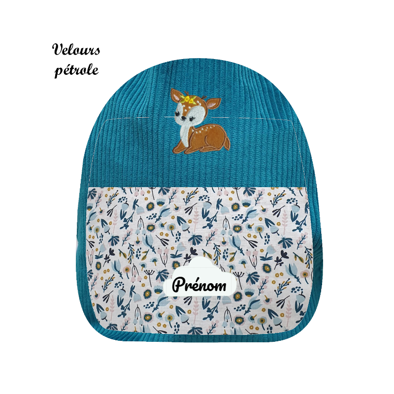 Sac à dos brodé biche