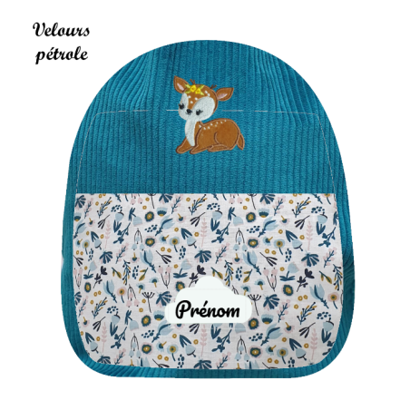 Sac à dos brodé biche