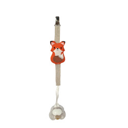 Attache tétine renard roux