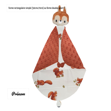 Doudou plaid écureuil