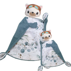 Duo de doudous ours aviateurs