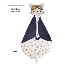 Couverture doudou renard aviateur