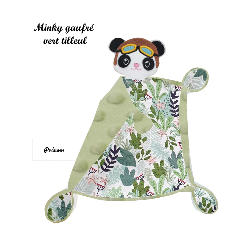 Doudou panda aviateur