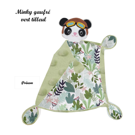 Doudou panda aviateur