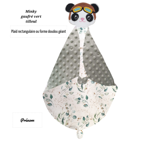 Doudou panda aviateur couverture