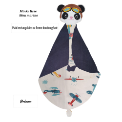 Doudou panda aviateur couverture