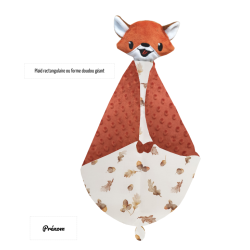 Couverture doudou renard roux