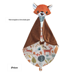 Couverture doudou renard roux