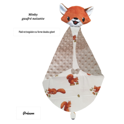 Couverture doudou renard roux