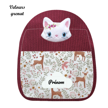 Sac à dos chat brodé