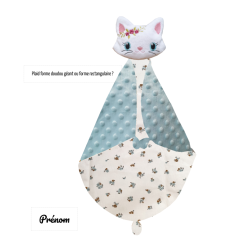 Couverture doudou chat blanc