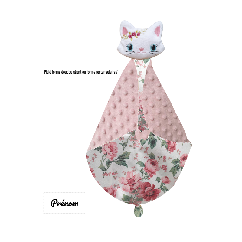 Couverture doudou chat blanc