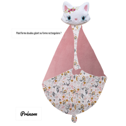 Couverture doudou chat blanc