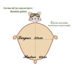 Couverture doudou renard aviateur