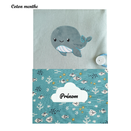Protège carnet de santé baleine