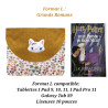 Pochette taille XL chat blanc