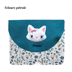 Pochette taille XL chat blanc