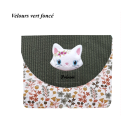Pochette taille XL chat blanc