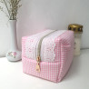 Trousse vichy rose et dentelle taille M