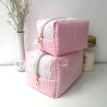 Trousse vichy rose et dentelle taille M