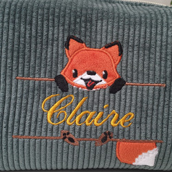 Housse de carnet de santé renard perché