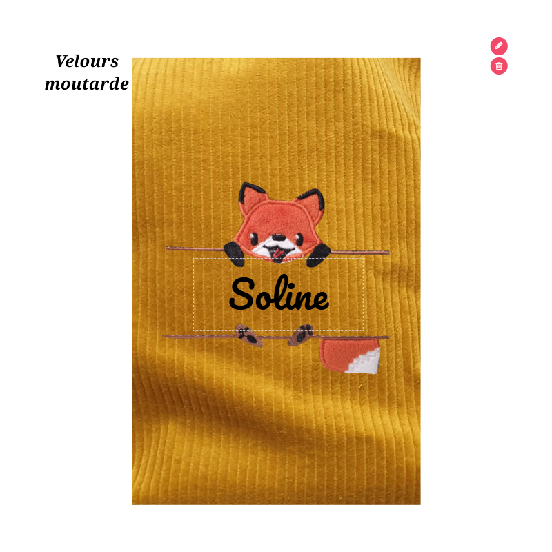 Housse de carnet de santé renard perché